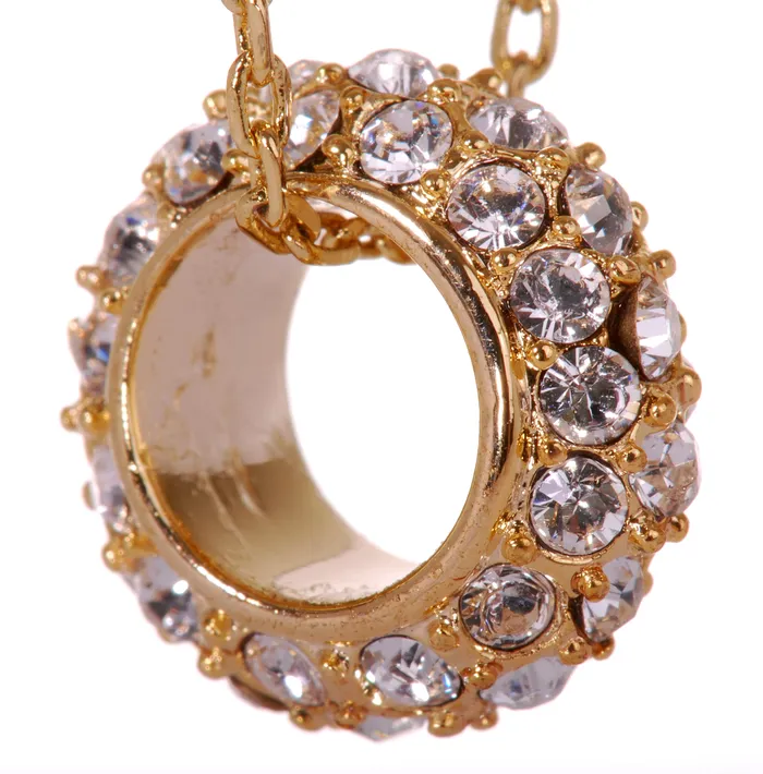 Red Necklaces N7145 18K Gold Swarovski Elements Circle Pendant Necklace