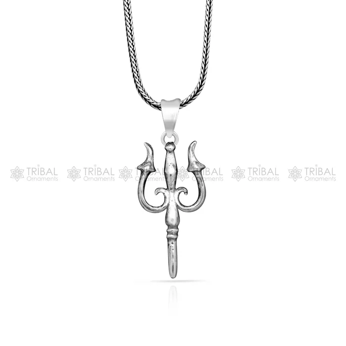 925 Sterling silver handmade Trishul trident pendantnsp855 TRIBAL ORNAMENTS Necklaces