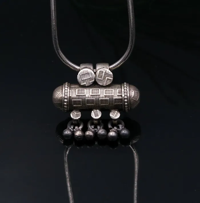 Necklaces 925 Sterling silver traditional tribal amulet pendant jewelry nsp48 TRIBAL ORNAMENTS