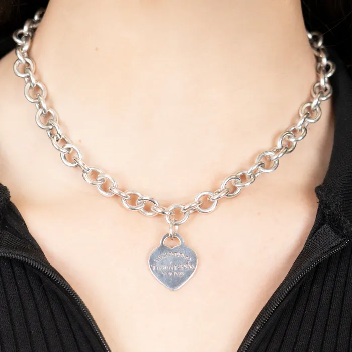 PreOwned Tiffany Co Return To Tiffany Heart Tag Necklace Tiffany Co Necklaces
