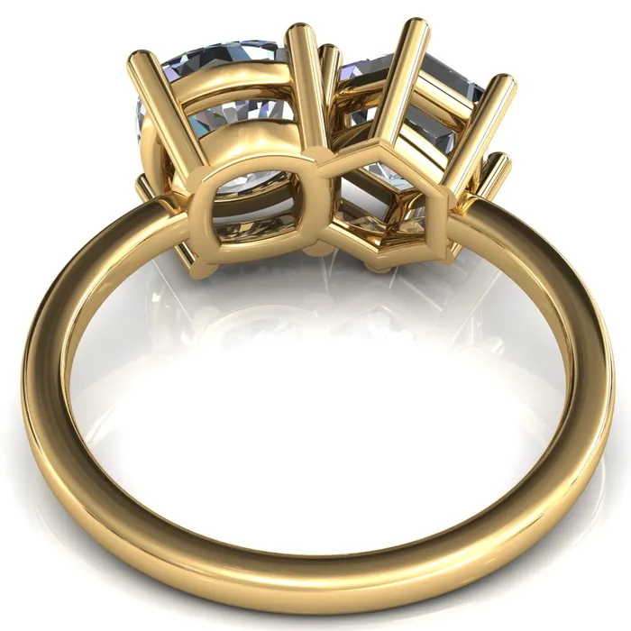 Rings Fire Brilliance 7mm Cushion 7mm Hexagon TwoStone Center Toi Et Moi Ring