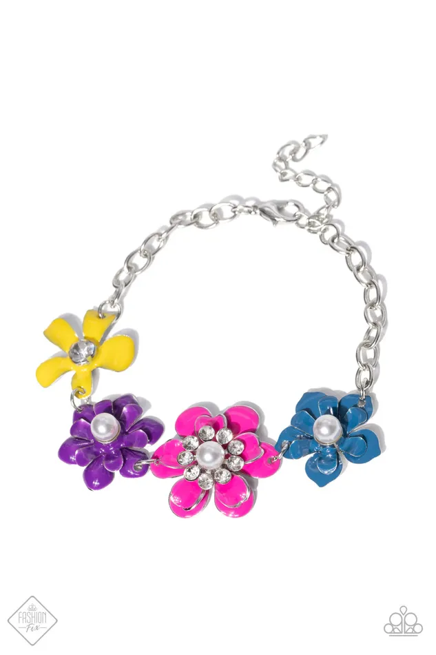 Bracelets Paparazzi Bracelet Flower Patch Fantasy Multi Paparazzi Jewelry