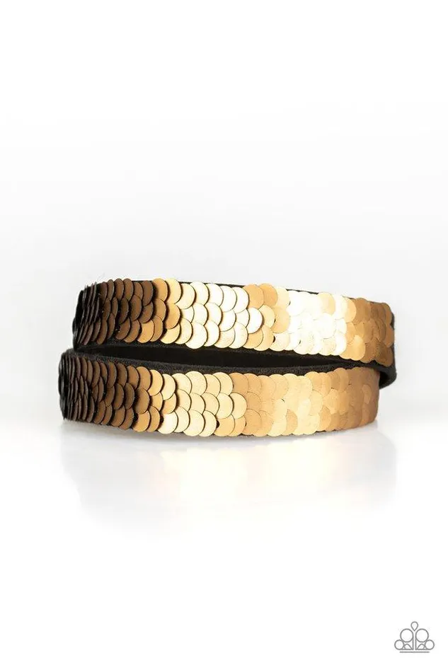 Bracelets Paparazzi Jewelry Paparazzi Bracelet Under The SEQUINS Gold