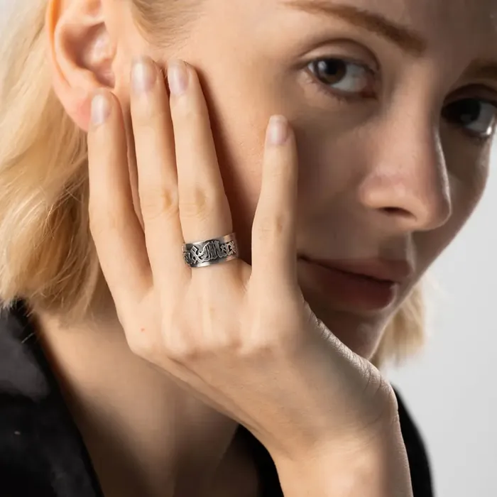 Custom Gothic Name Ring Old English Font Unisex Ring in Brass or Sterling Silver 925 TattooInspired Gothic Name Ring Belbren Rings