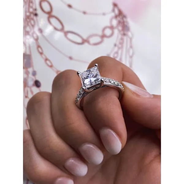 Diamond Source NYC Rings Pleasing Radiant Cut Diamond Engagement Ring 14k White Gold 380ct of TDW