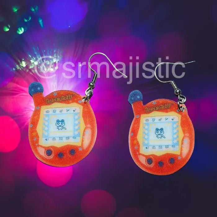 Earrings Nostalgic Tamagotchi Retro 2000s 2D Toy Handmade Earrings Sam Makes Things
