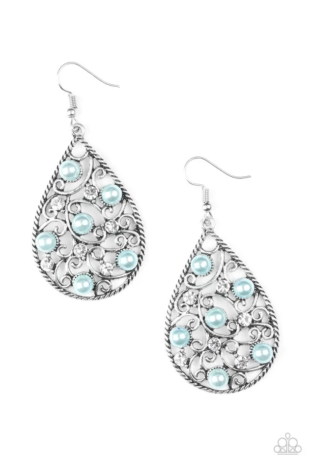 Earrings Paparazzi Earring Glowing Vineyards Blue Paparazzi Jewelry