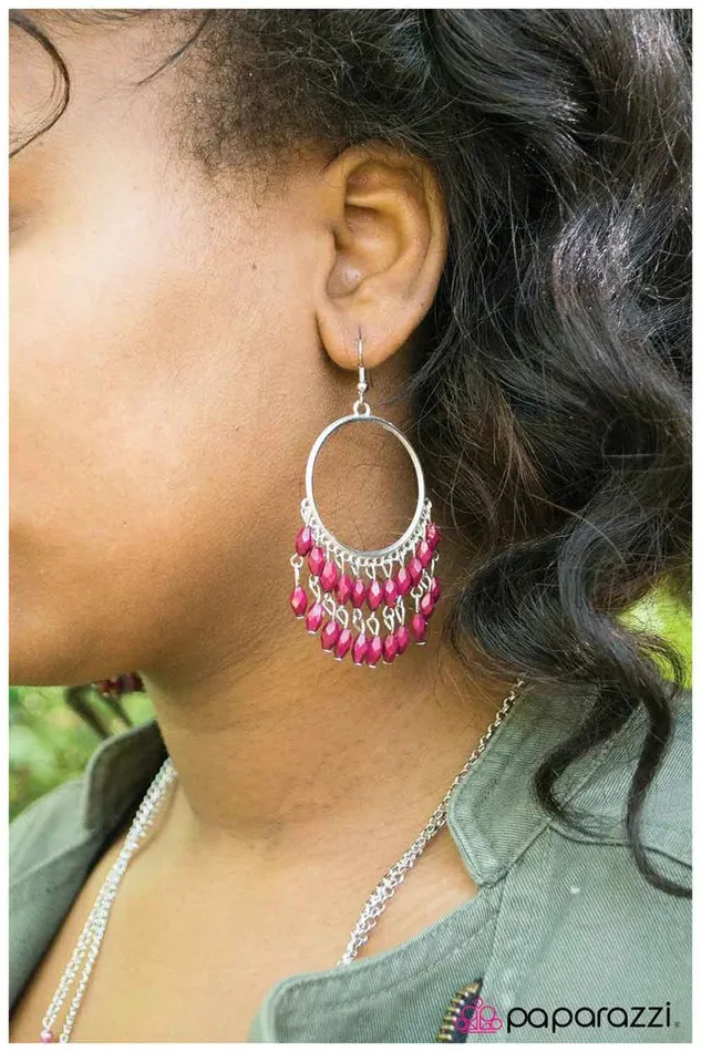 Earrings Paparazzi Earring Sporadic Sprinkles Pink Paparazzi Jewelry