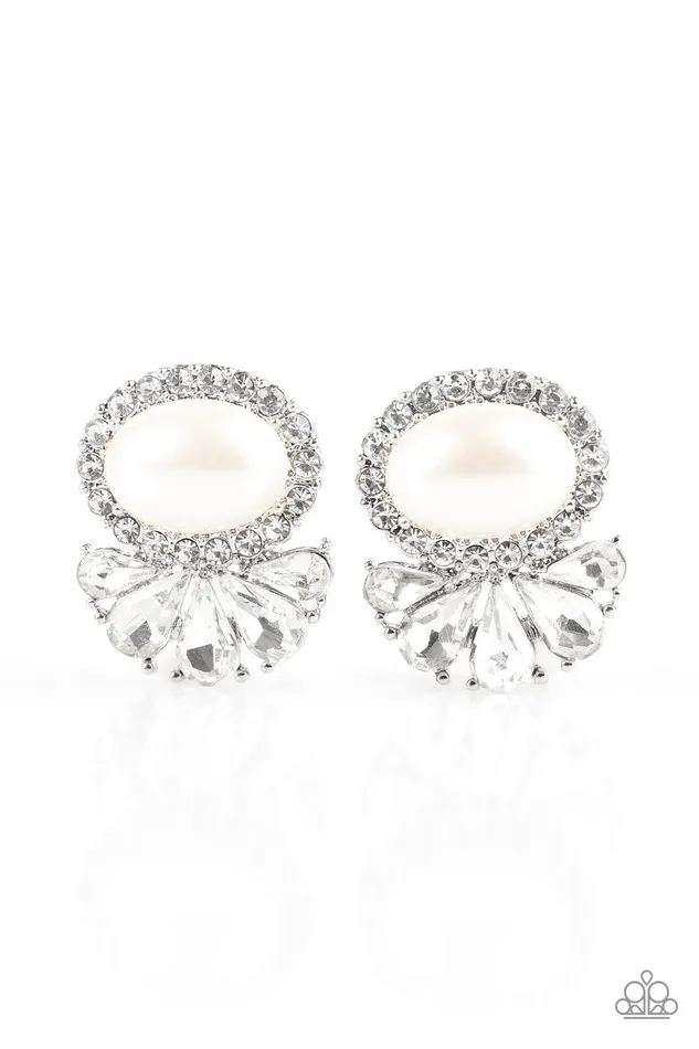 Earrings Paparazzi Jewelry Paparazzi Earring Happily Ever AfterGlow White Post