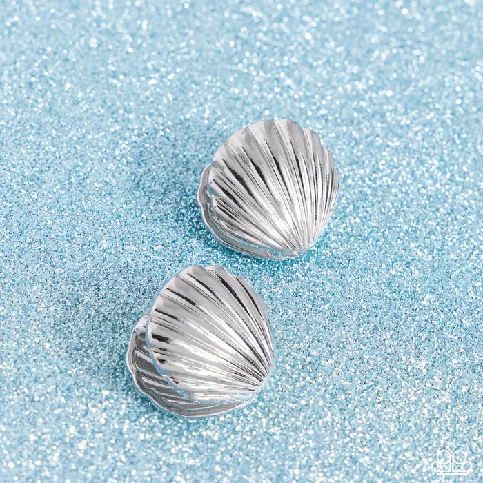 Earrings Paparazzi Jewelry Paparazzi Earring Seashell Surprise Silver