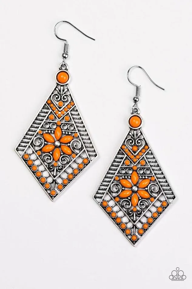 Earrings Paparazzi Jewelry Paparazzi Earring Stay Wild Wildflower Orange