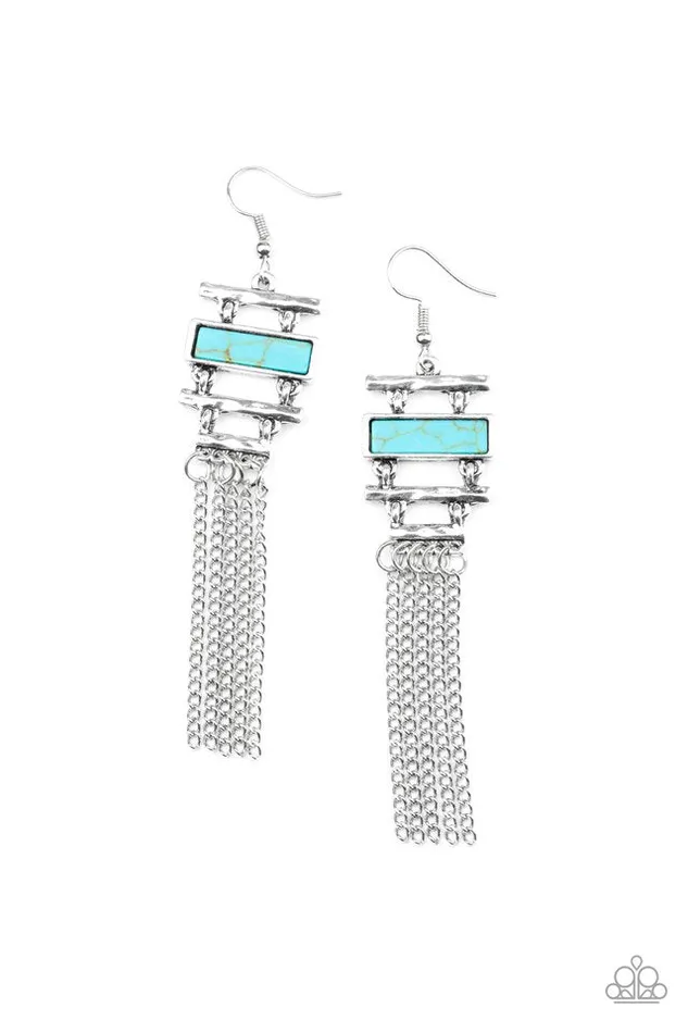 Earrings Paparazzi Jewelry Paparazzi Earring Stone Dwellings Blue
