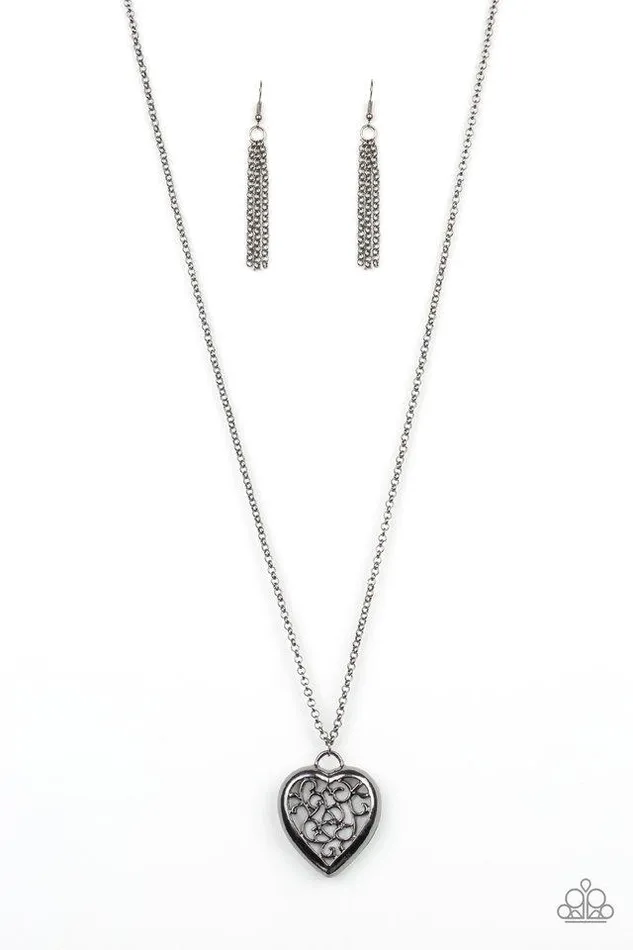 Necklaces Paparazzi Jewelry Paparazzi Necklace Victorian Valentine Black