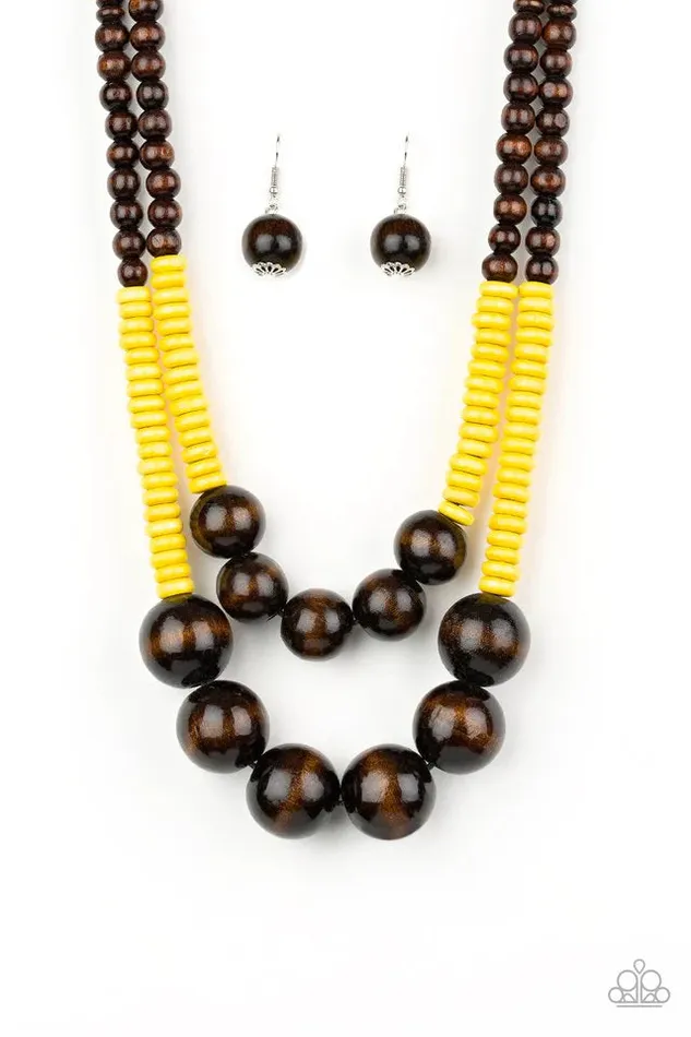 Necklaces Paparazzi Necklace Cancun Cast Away Yellow Paparazzi Jewelry