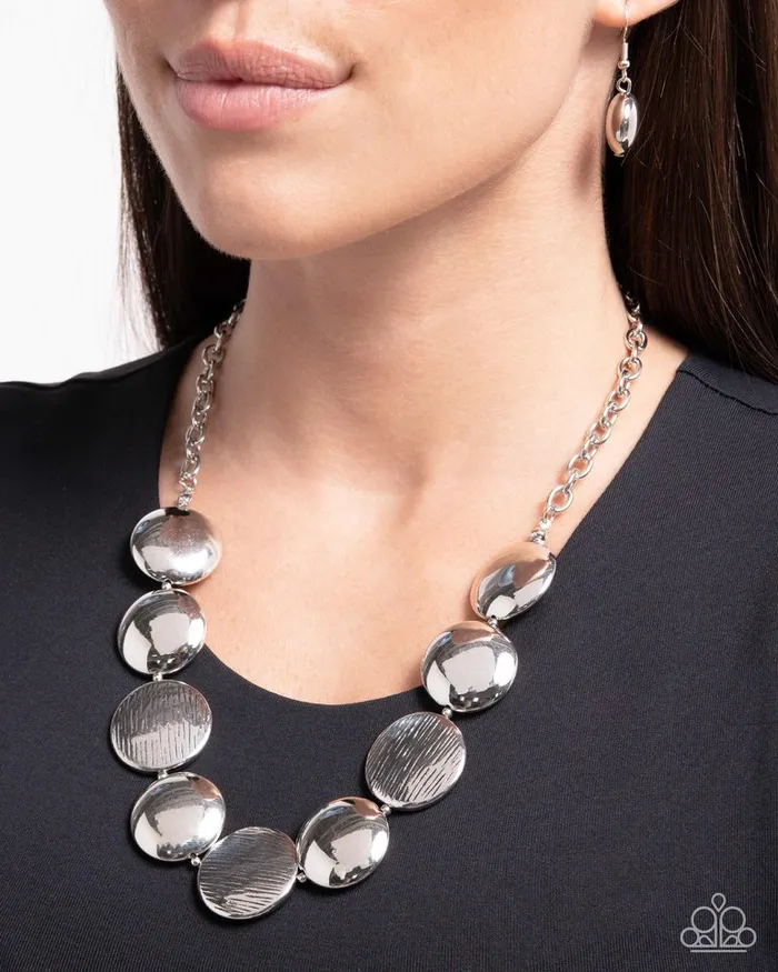 Necklaces Paparazzi Necklace Engraved Energy Silver Paparazzi Jewelry