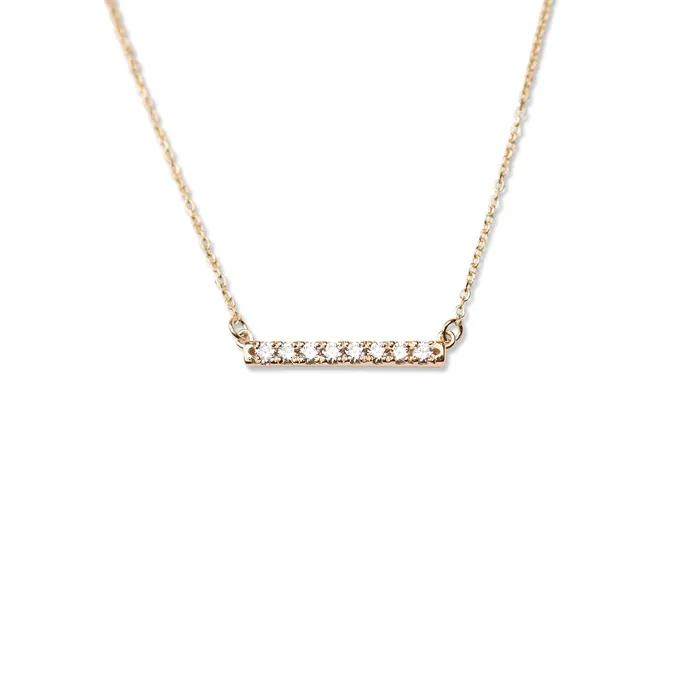 Necklaces RG 14k Diamond Bar Necklace