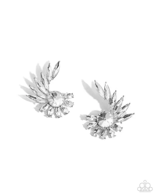 Paparazzi Earring Greek Glam White Paparazzi Jewelry Earrings
