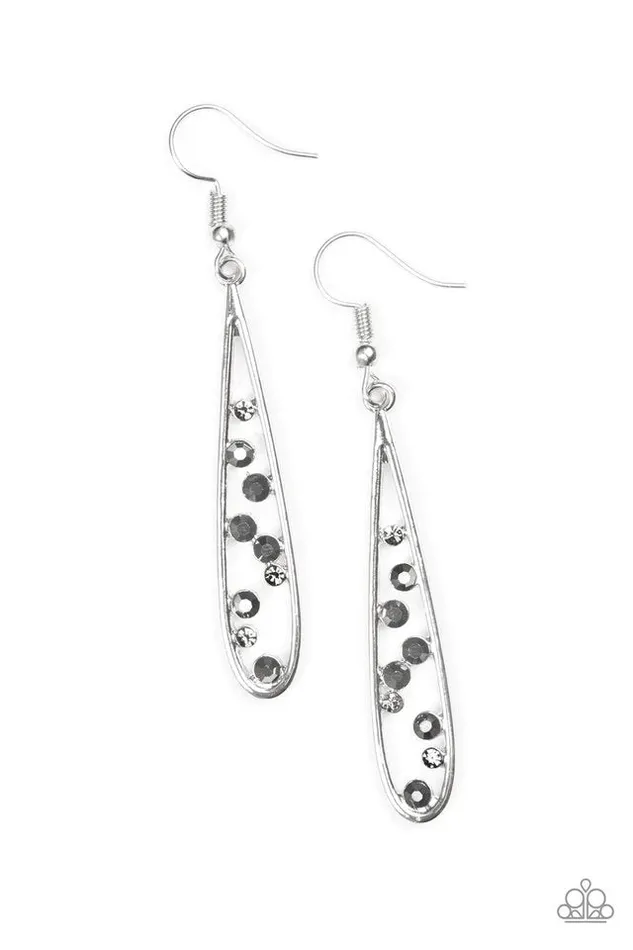 Paparazzi Earring Here Comes The REIGN Silver Paparazzi Jewelry Earrings