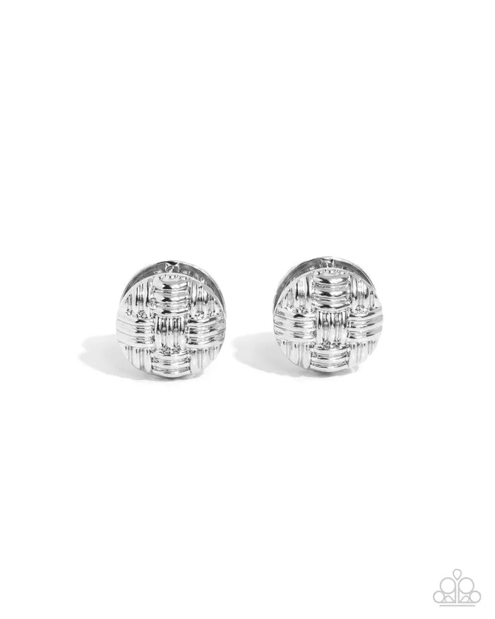 Paparazzi Earring Woven Wisdom Silver Paparazzi Jewelry Earrings