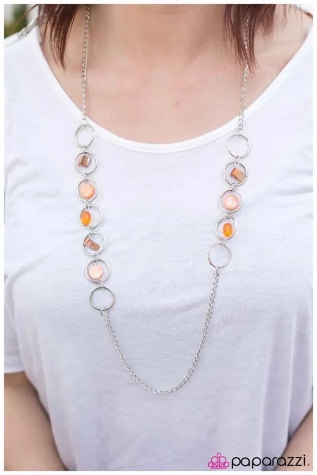 Paparazzi Jewelry Necklaces Paparazzi Necklace Do Not Shell Yourself Short Orange