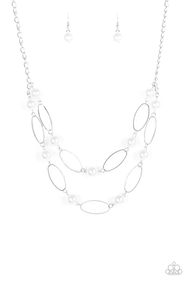 Paparazzi Necklace Best Of Both POSHible Worlds White Paparazzi Jewelry Necklaces