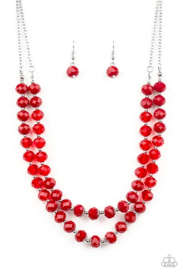 Paparazzi Necklace Glitter Gratitude Red Paparazzi Jewelry Necklaces