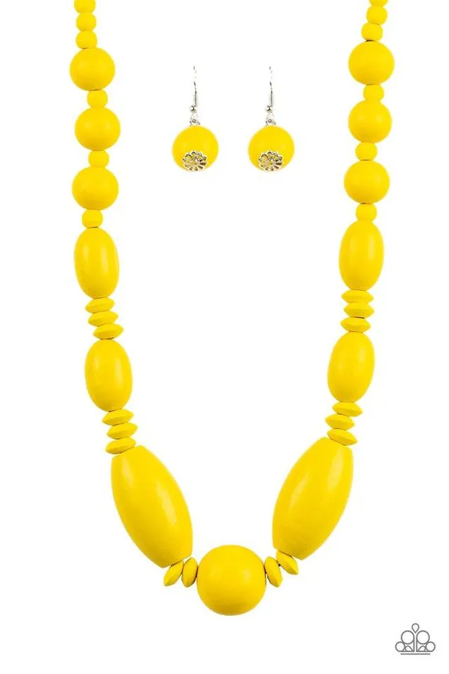Paparazzi Necklace Summer Breezin Yellow Paparazzi Jewelry Necklaces