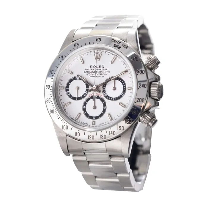 Rolex Bracelets Rolex Cosmograph Daytona 40mm Ref 16520 White Index Dial Stainless Steel Oyster Bracelet Mens Watch