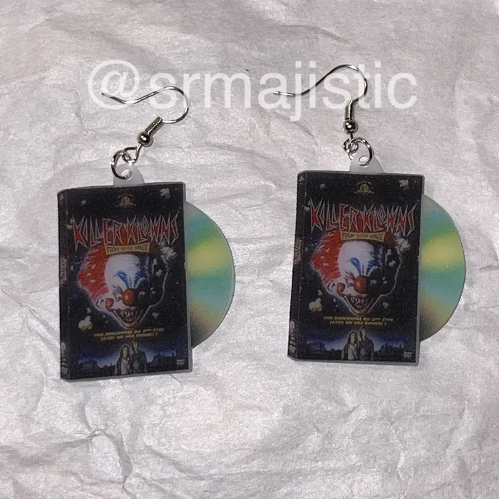 Sam Makes Things Earrings Killer Clowns from Outer Space 1988 DVD 2D detailed Handmade Earrings