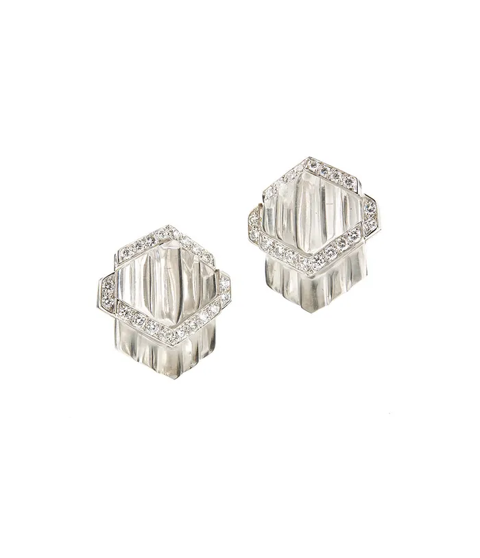 David Webb Earrings Crystal Strap Earrings
