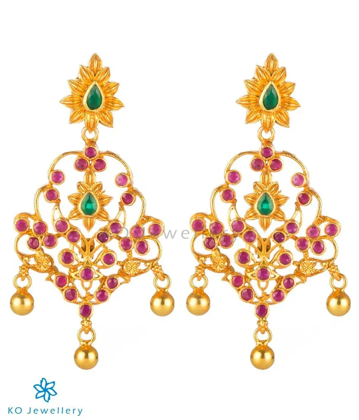 Earrings Silversmith The Kadambari Silver Earrings Red