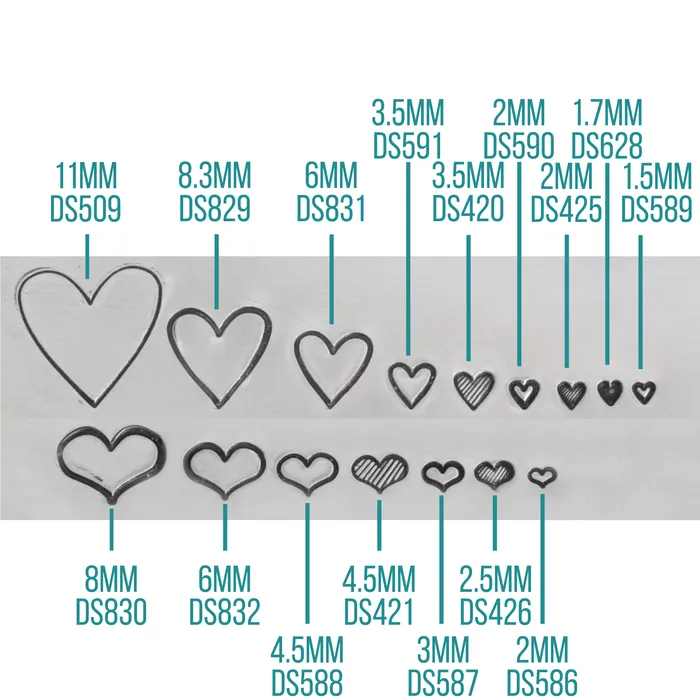 Fat Heart Metal Design Stamp 2mm Beaducation Original DS 14 Necklaces Fat Heart Metal Design Stamp 2mm Beaducation Original DS 14 Necklaces