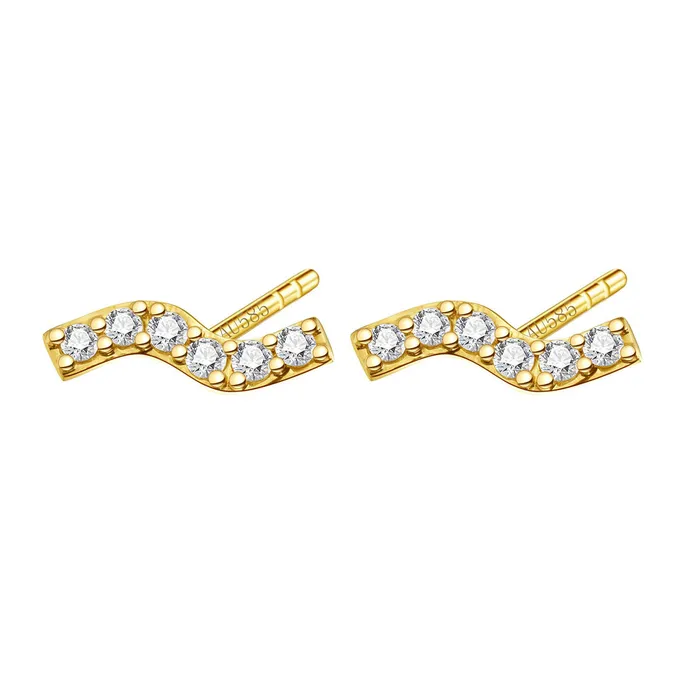 Flow Stud Earrings 14K Gold Hey Happiness Earrings
