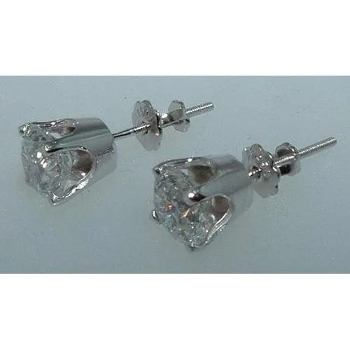 GB Earrings 120 Ct Natural Earth Mined Diamond Studs Earrings Gold Pair New