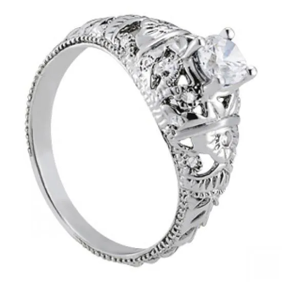 GB Rings Art Nouveau Jewelry New Antique Style Natural Earth Mined Diamond Engagement Ring