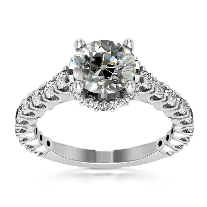 HarryChadEntcom Rings Engagement Old Cut Round Natural Earth Mined Diamond Ring 575 Carats Ladies Jewelry