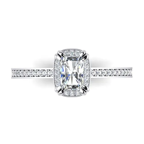 HarryChadEntcom Rings Real 2 Carat Radiant Cut Mined Diamond Ring Cathedral Setting Gold 14K