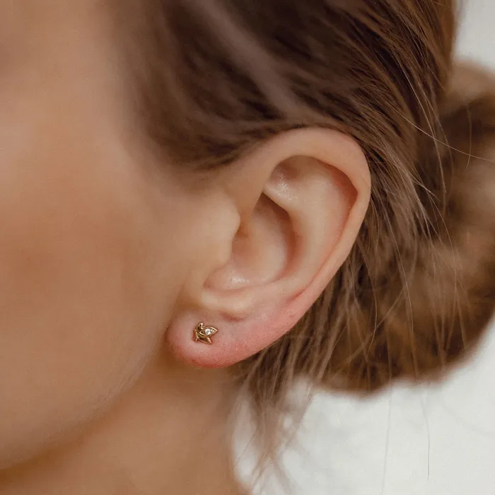 Hey Happiness Earrings Awaken Stud Earrings 9K Gold