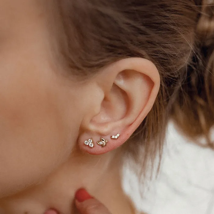 Hey Happiness Earrings Awaken Stud Earrings 9K Gold