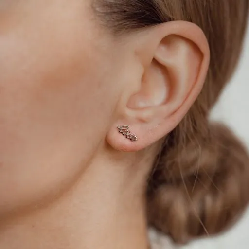 Hey Happiness Earrings Love Script Stud Earrings Sterling Silver Hey Happiness Earrings Love Script Stud Earrings Sterling Silver