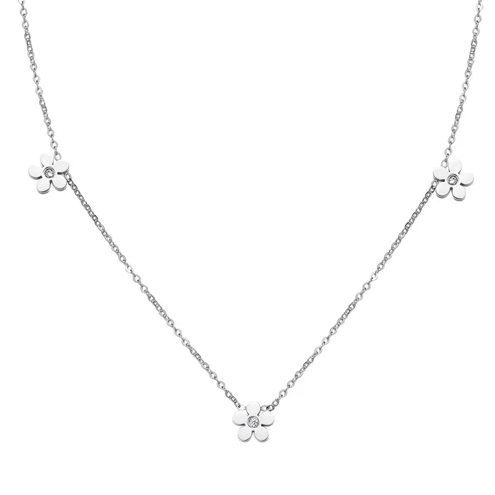 Hey Happiness Necklaces ForgetMeNot Charm Necklace Silver