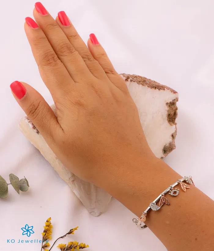 Imported Bracelets The Dainty Charms Silver Rosegold Bracelet