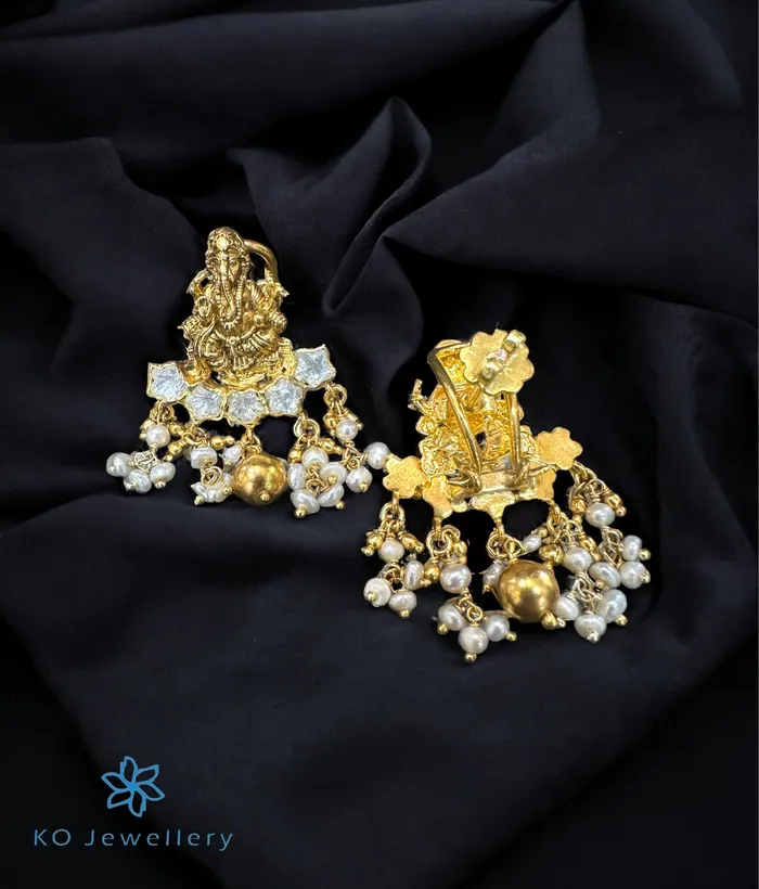 Kundan Earrings The Gajapati Silver Jadau Earrings