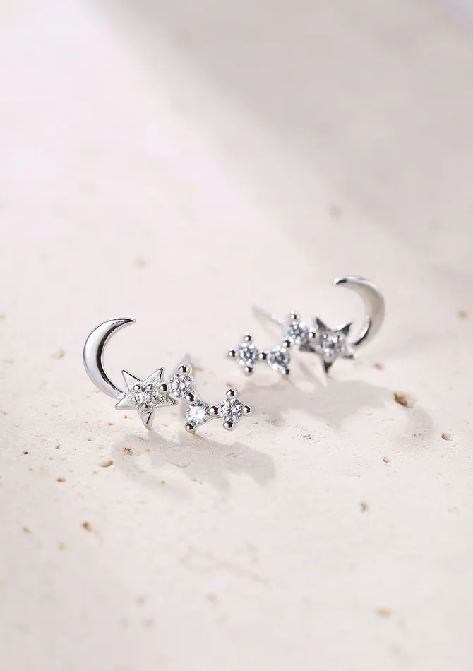Night Sky Stud Earrings Sterling Silver Hey Happiness Earrings Night Sky Stud Earrings Sterling Silver Hey Happiness Earrings