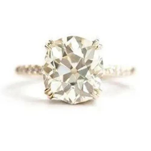 Rings GB 350 Carats Cushion Old Miner Natural Earth Mined Diamond Engagement Ring White Gold 14K