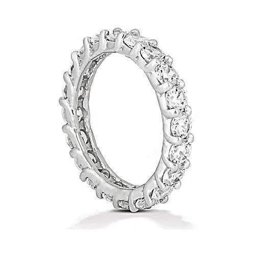 Rings GB Natural Earth Mined Diamond 3 Carat White Gold Engagement Eternity Band New