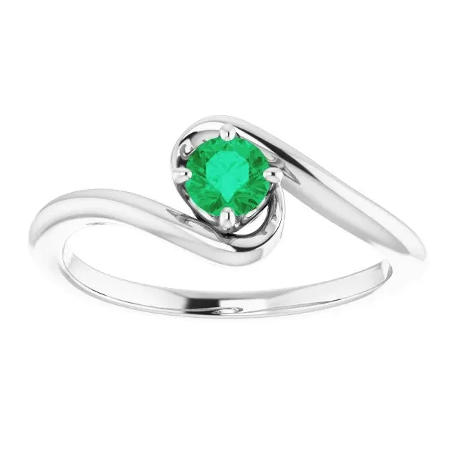 Rings GB Solitaire Ring 150 Carats Columbian Green Emerald Twisted Style