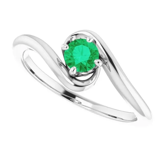 Rings GB Solitaire Ring 150 Carats Columbian Green Emerald Twisted Style