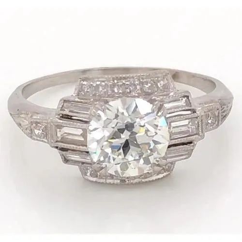 Rings GB White Gold Real Natural Earth Mined Diamond Ring 350 Carats Milgrain Jewelry New