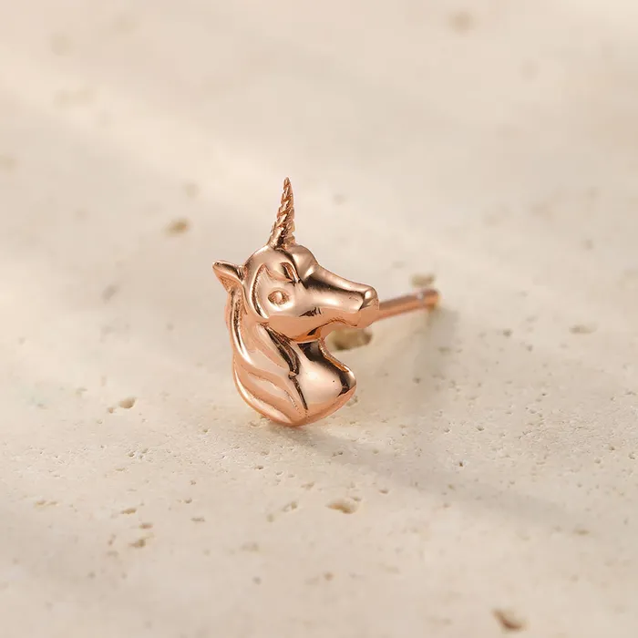 Unicorn Stud Earring Sterling Silver Hey Happiness Earrings Unicorn Stud Earring Sterling Silver Hey Happiness Earrings